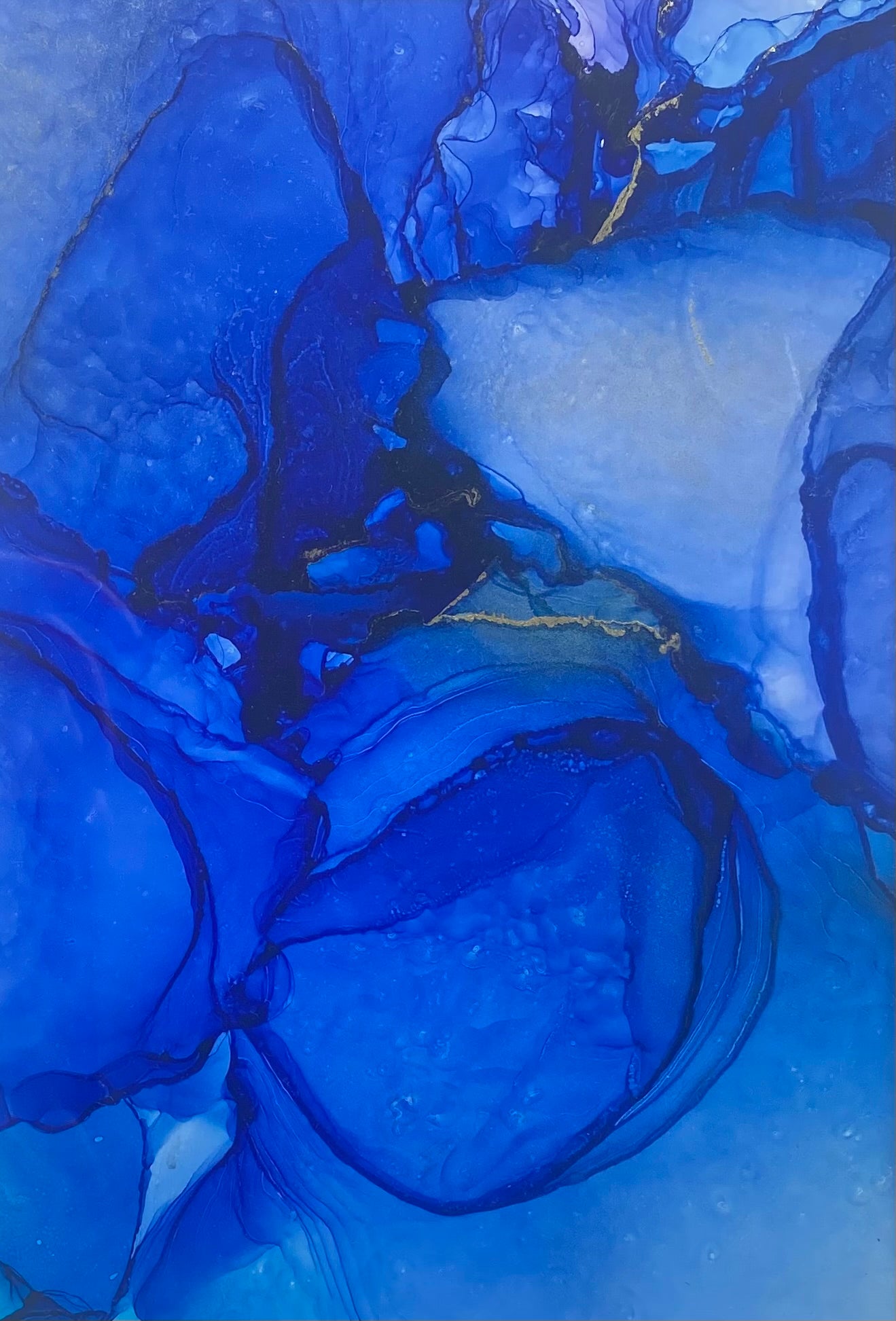 alcohol ink art blue 1 by Ludwina Dautovic