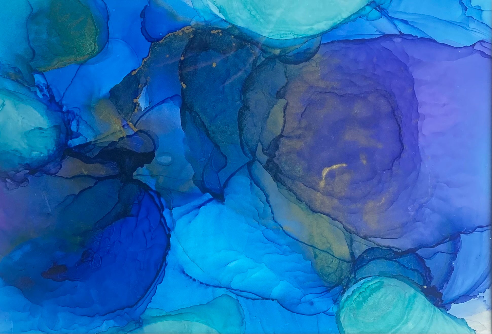 Alcohol ink blue 2 by Ludwina Dautovic