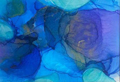 Alcohol ink blue 2 by Ludwina Dautovic
