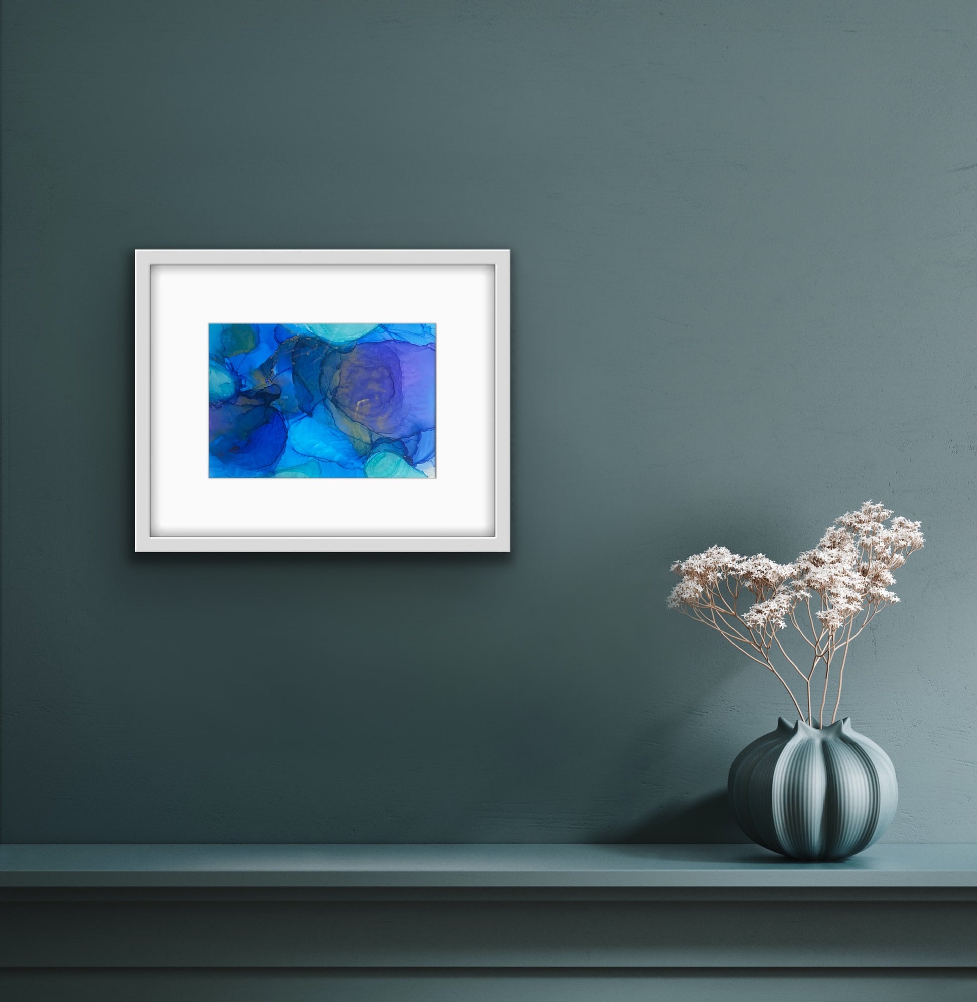 Alcohol ink blue 2 by Ludwina Dautovic