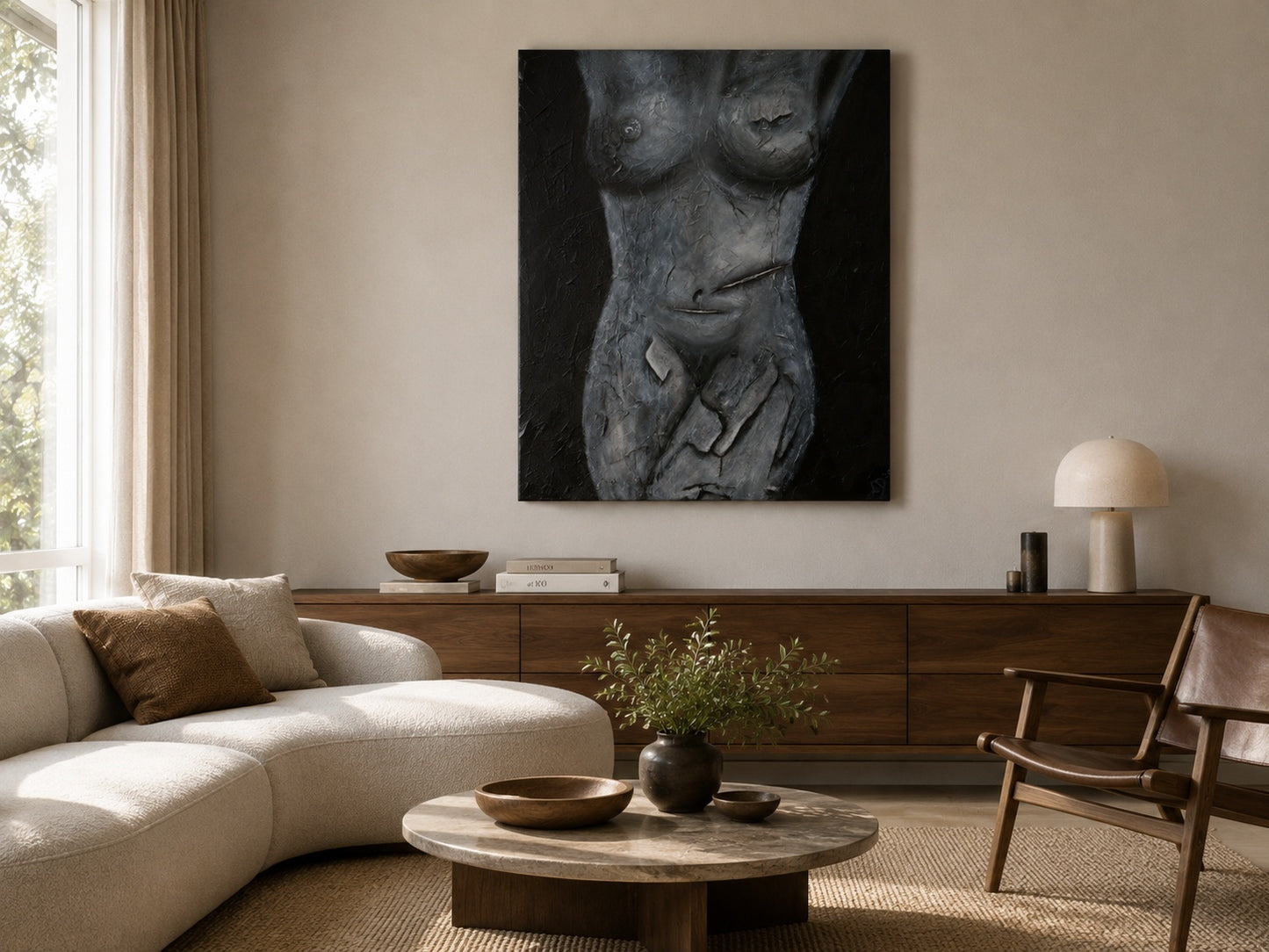 Scars of a Woman on wall in living room